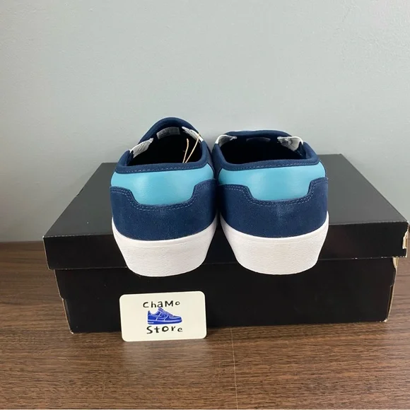 Adidas Shmoofoil Navy Slip On Shoes Suede Skateboarding Ghost Men’s Size - Picture 4 of 9